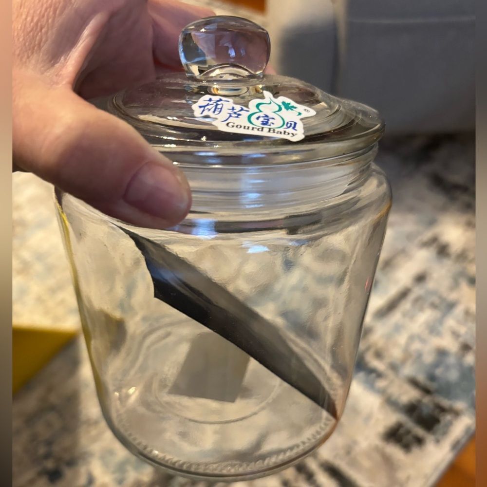 Set of two (2) 32oz air-tight clear glass canisters NEW